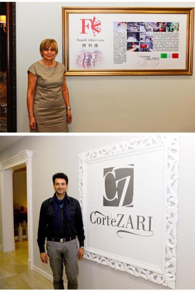 图为：FAAA总裁和Corte ZARI代表在梅蒂奇签售
