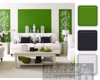 绿色的背景墙装饰