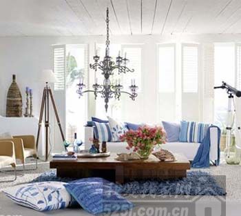 清爽蓝白色调打造夏季最清凉居室