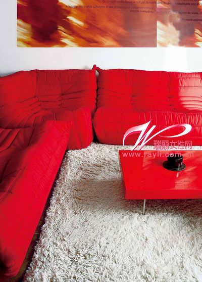 红色可折叠沙发组合