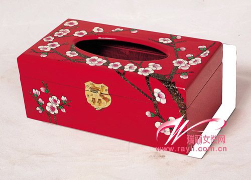 山西漆器漆器手绘纸巾盒