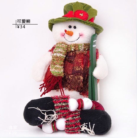 绒线布艺糖葫芦腿圣诞雪人