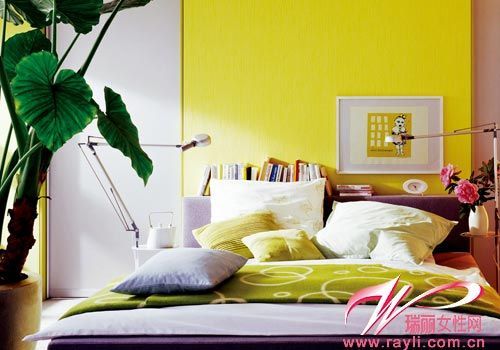 柠檬色调的好眠卧室空间