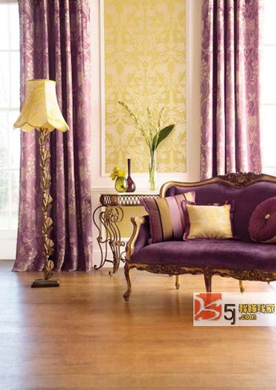 紫色窗帘：新鲜活力！入秋10款暖色窗帘