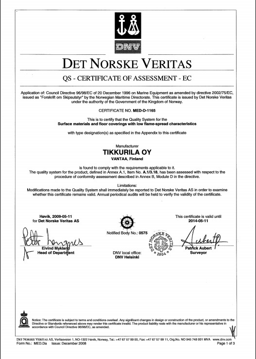迪古里拉旗下产品荣获挪威船籍社MED认证