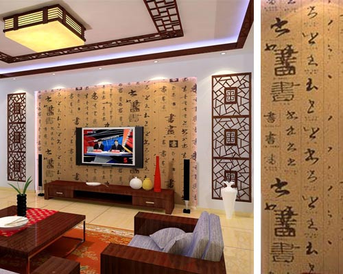 现代中式风格的背景墙木质镂空雕刻演绎经典中国味道
