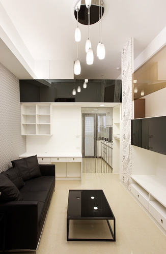 9平方小客厅黑白色调经典设计