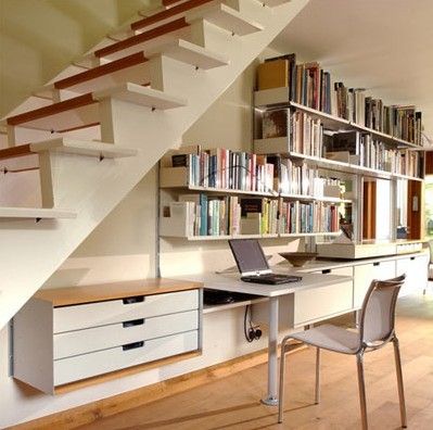 楼梯角+书房组合—在楼梯间藏书 在楼梯角阅读