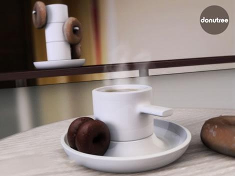 这个“donutree 咖啡杯”是为了简单、快速的早餐而设计，当然其它时间用也无所谓。