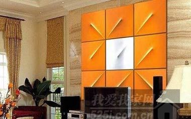 橙色电视背景墙