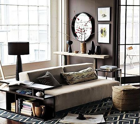 尤其搭配现代简约风格的客厅沙发区，会给人更加轻松自在的感觉