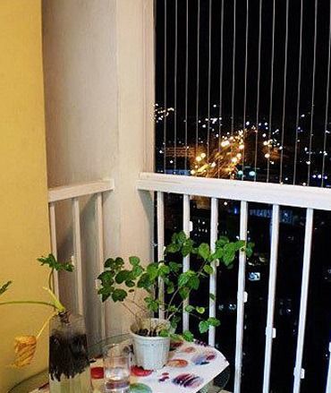 外面的夜景不错，在阳台放个小玻璃桌放点植物