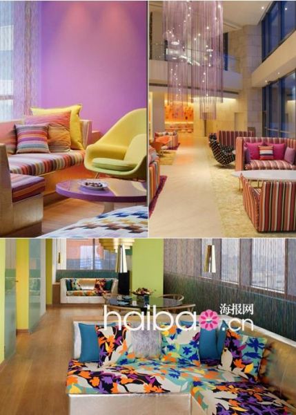 “色彩玩家”米索尼的科威特酒店室内想象
