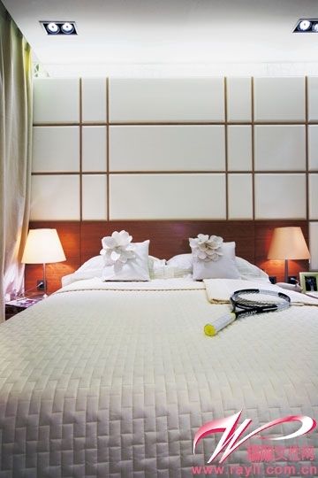 格纹棉质床品营造平和温馨的卧室氛围
