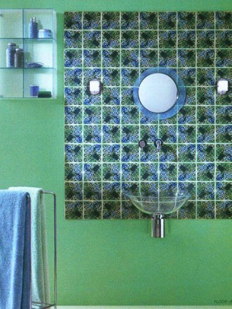 浴室墙面铺贴技巧 卫生间瓷砖艺术花案