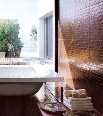 浴室墙面铺贴技巧 卫生间瓷砖艺术花案