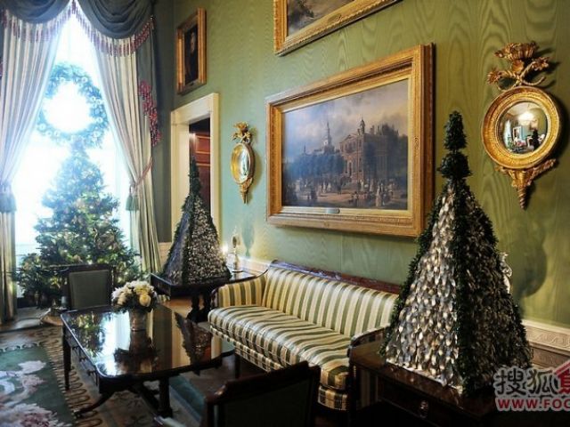 美国白宫圣诞装潢 奥巴马的假期有点长 