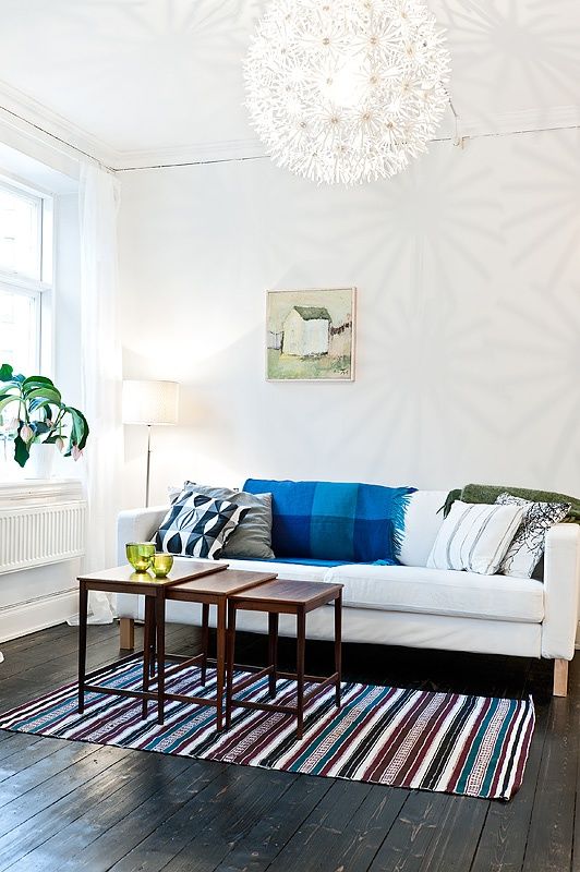 55平方瑞典公寓 复古地板与摩登居室(组图) 