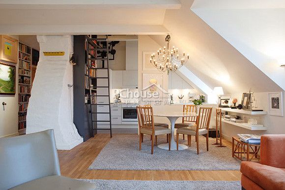 瑞典可爱阁楼公寓 小空间地板搭配秘笈(组图) 