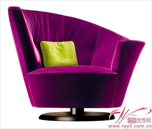 GIORGETTI 紫色绒面单人座椅