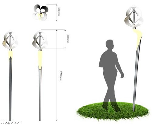 未来风格 亭亭玉立的风能LED路灯(组图) 