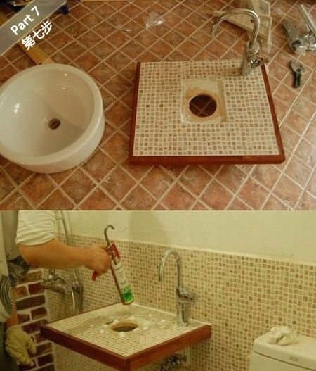 八步自制洗手台 达人省钱1千翻新浴室(组图) 