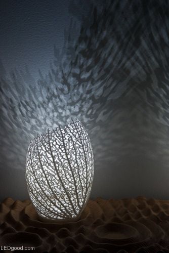 3D打印的菌丝植物叶子LED灯(组图) 