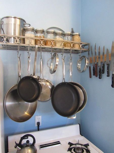 再出新招 31个实用厨房金属架收纳方案(图) 