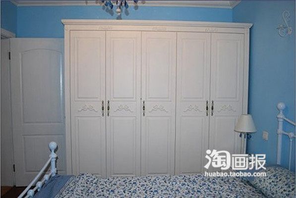  80平时尚2房2厅 田园地中海白色衣柜 (组图) 