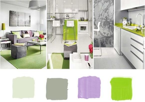 草绿+淡紫+柠檬黄 地板把春景引入房间(组图) 