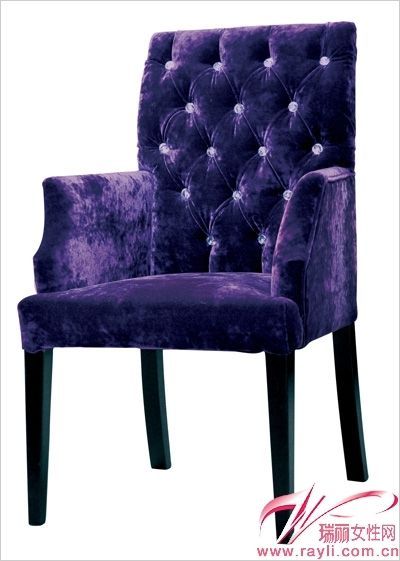伊力诺依 紫色镶钻扶手椅