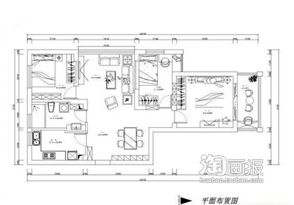 黑白灰现代风 102平简约温馨3室2厅（组图） 