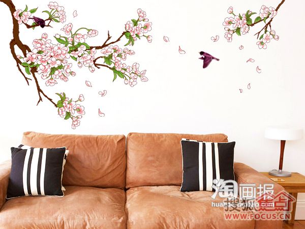简单自然的美家墙贴 让你的家里多点温馨浪漫 