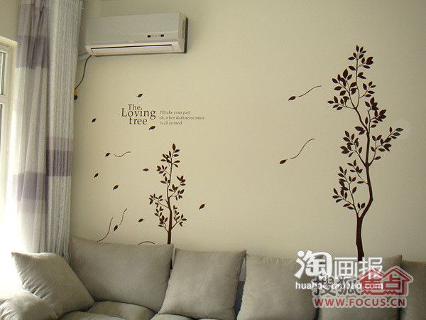 简单自然的美家墙贴 让你的家里多点温馨浪漫 