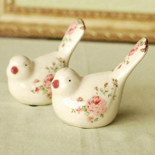 欧式乡村陶瓷喜鹊鸟装饰品