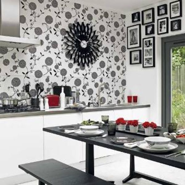 35个美丽方案 用创意壁纸装饰你的厨房(组图) 