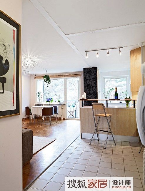 文艺女打造66平米简洁精致的公寓 白色北欧风 