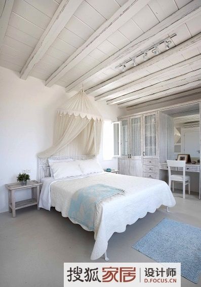 希腊梦幻地中海酒店 淡蓝与纯白演绎低调奢华 