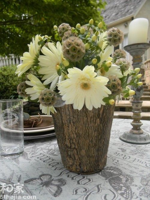 自然木味萦绕 14款木桩花瓶点缀清新森系家 