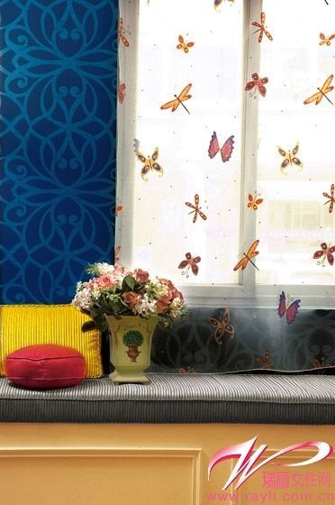 Rioma彩色蝴蝶图案窗纱　