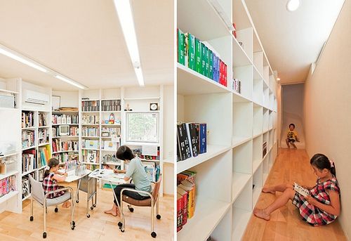 小空间大容量 实木地板铺装别致藏书室(组图) 