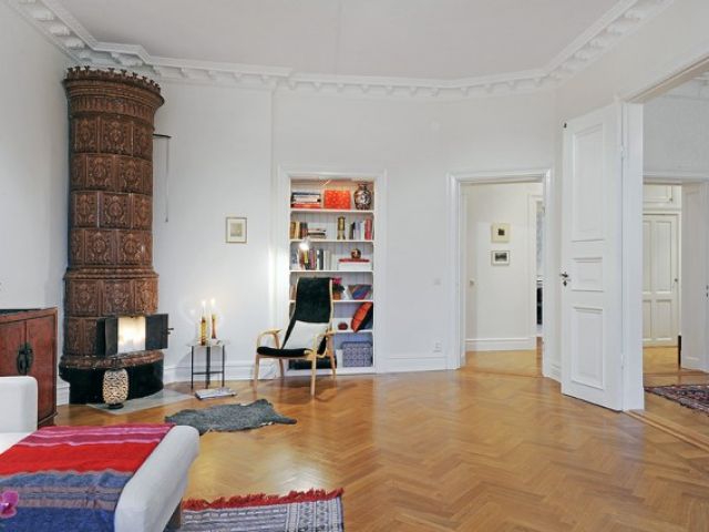 93平白色精致公寓 拼花地板装质感空间(组图) 