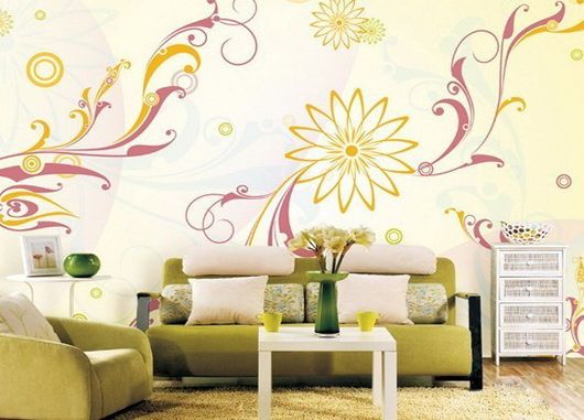 唯美风格墙贴装点客厅 拥有花枝招展的春天