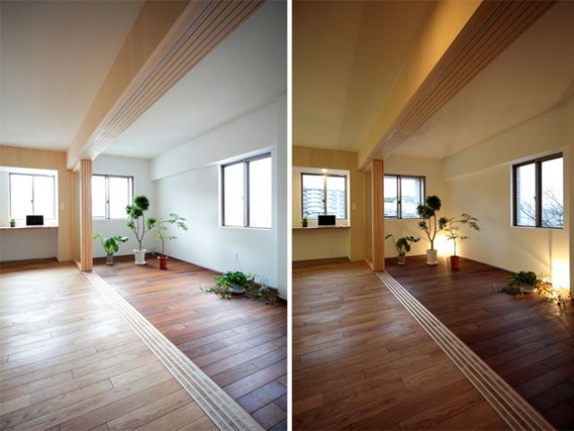 80平旧宅改造绿山屋 地板区分家居空间(组图) 