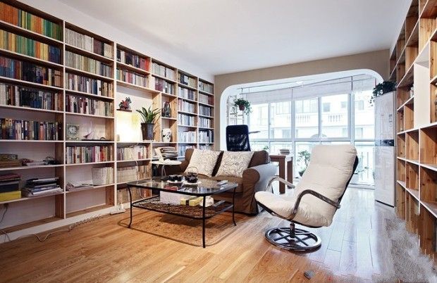 突破传统设计 太多书客厅做书房（组图） 