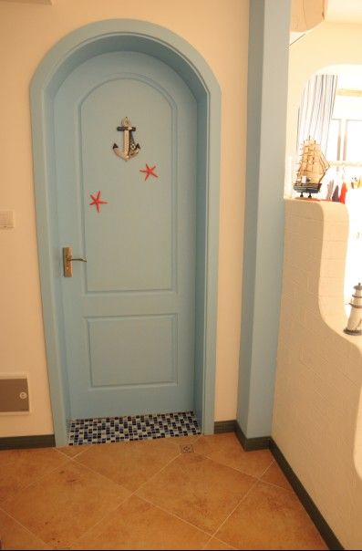 蔚蓝色的港湾 一室一厅小房子里的地中海 