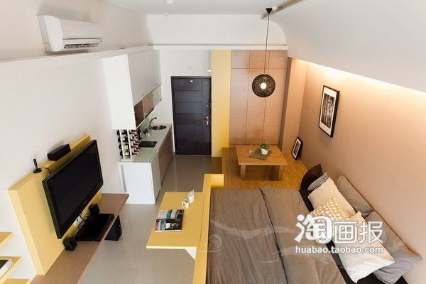 26平米现代极简淡雅绝美小户型公寓（组图） 