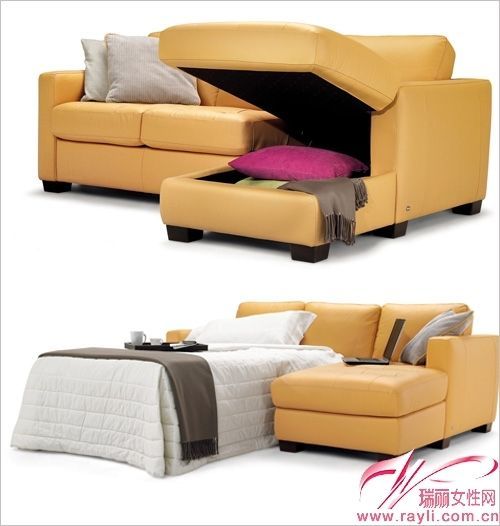 可折叠沙发实现储物与睡眠随时转换
