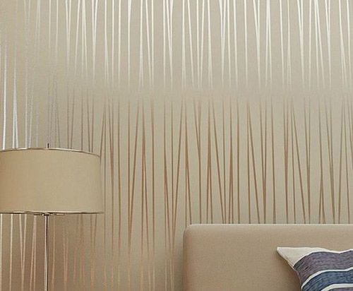 现代简约线条植绒客厅卧室背景壁纸，简约风格家居的绝搭