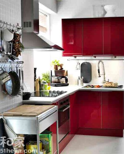 10款现代红色整体橱柜 给厨房添幸福味道（图） 